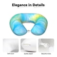 thumbnail image 4 of U-Shaped Pillow 11.8×9.8in With Pillow Core Comfortable Soft Invisible Zipper For Daily Travel Driving Office Lightseagreen Tie-Dye Background Vibrant Colors And Swirling (2), 4 of 8