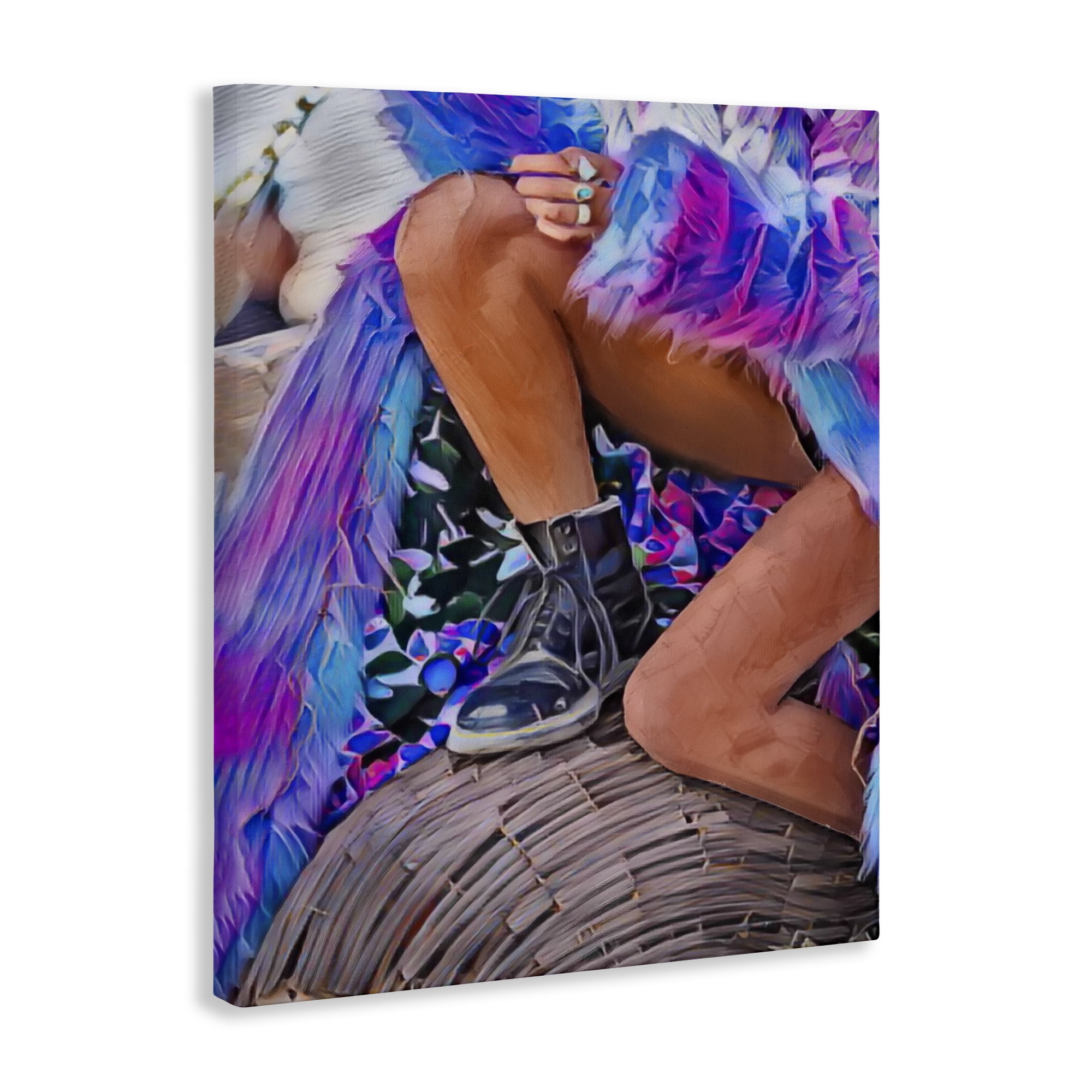 Purple Fur & Boots Canvas Wall Art, design by Jesse Keith