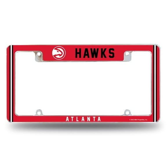 Atlanta Basketball Hawks Chrome Metal License Plate Frame