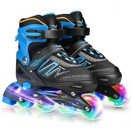 Adjustable Inline Skates for Kids and Adults with Full Light Up Wheels, Outdoor Roller Skates for Girls and Boys, Men and Women