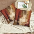 thumbnail image 4 of Burnt Orange Abstract Throw Pillow Covers 18 X 18 Inch Set of 2 Rust Art Painting Decorative Pillow Cases Cushion Covers for Sofa Couch Car Bedroom Home Decor, 4 of 6