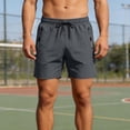 thumbnail image 2 of EOYWHK Running Shorts Men with Pockets Elastic Waist Beach Jogging Shorts Men Soft Lightweight Breathable Hiking Shorts for Men Gray, Size L, 2 of 5