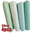 thumbnail image 1 of 4pcs 25cm/50cm DIY Square Craft Sewing Cotton Cloth Patchwork Soft Floral Fabric, 1 of 10