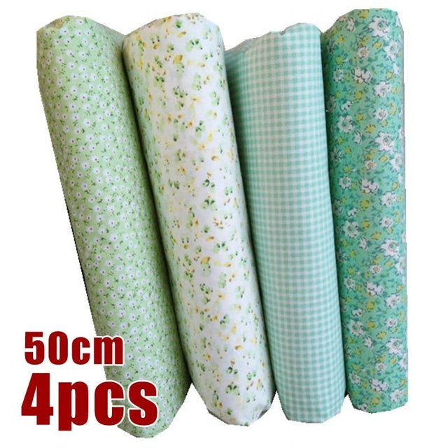 4pcs 25cm/50cm DIY Square Craft Sewing Cotton Cloth Patchwork Soft Floral Fabric