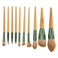 thumbnail image 1 of Professional Makeup Brush Set, Wooden Handle Makeup Brush Set Soft 10pcs Reusable Portable Easy To Use  For Party For Travel, 1 of 8