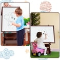thumbnail image 4 of Gymax Kids' Standing Art Easel Dry-Erase Board Double Sided Chalkboard Coffee, 4 of 10
