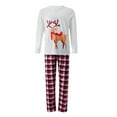 thumbnail image 3 of Christmas Matching Family Pajamas Elk Print Pullover Top Plaid Pants Holiday Sleepwear Set, 3 of 6