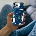 thumbnail image 3 of COMIO  Cute Winter Snowman Snowflakes Case Compatible with iPhone 14, Navy Blue Christmas Case for iPhone 14, Trendy Cool Phone Case Cover, 3 of 4