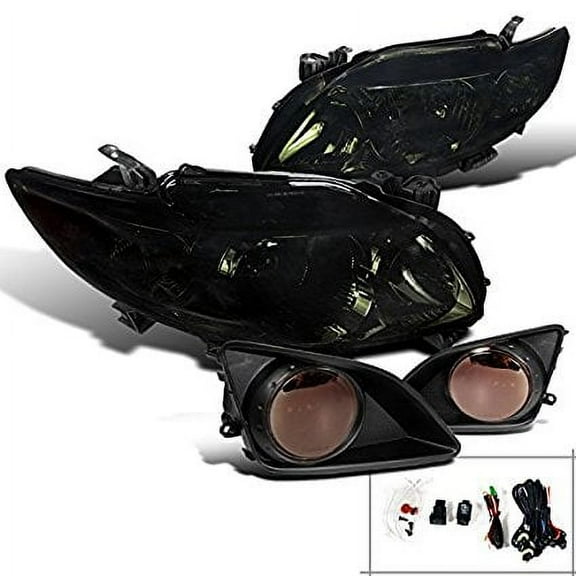 Toyota Corolla Sedan 4Dr Smoke Headlights Tinted Driving Bumper Fog Lamps