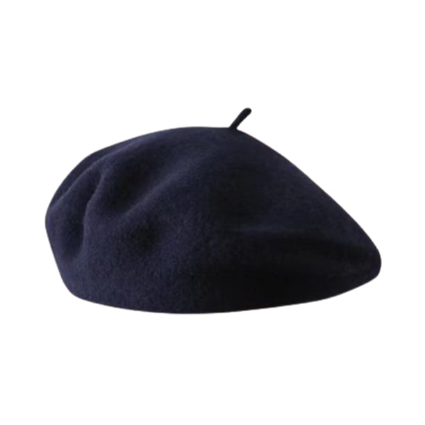 Sonducket Boina elegante y elegante, sombrero sólido para el trabajo y la fiesta, boina de invierno, boina de lana, boina para diario Sombreros azul oscuro