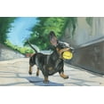 thumbnail image 2 of Dachshund Ball Painting Print on Wrapped Canvas, 2 of 7