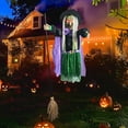 thumbnail image 6 of Dserhfy 6 FT Halloween Flying Witch Decor Voice Activated Animatronic Witch on Broom with Light-up Eyes for Garden Yard Lawn Outdoor Indoor Decor, 6 of 8