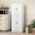 thumbnail image 4 of WIAWG Storage Cabinet with 4 Doors and 5 Shelves for Home White, 4 of 8