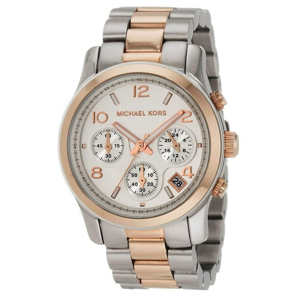 Michael Kors Women's MK5315 Runway Silver Dial Two Tone Steel Chronograph Watch