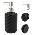 thumbnail image 5 of Unique Bargains 1 Pc Twill Lines Soap Pump Dispenser for Bathroom 450ml Black, 5 of 6