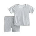 thumbnail image 1 of fatyb Garçons Filles Été Ensembles 2 Pcs T-Shirts à Manches Courtes Col Rond Shorts Ensembles de Shorts Décontractés pour Enfants, 1 of 6