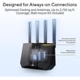 thumbnail image 2 of Restored : ASUS RT-BE92U BE9700 Tri-Band WiFi 7 Router, Supports New 320MHz Bandwidth & 4096-QAM, MLO, AI WAN Detection, AiMesh Support, Subscription (Refurbished), 2 of 6
