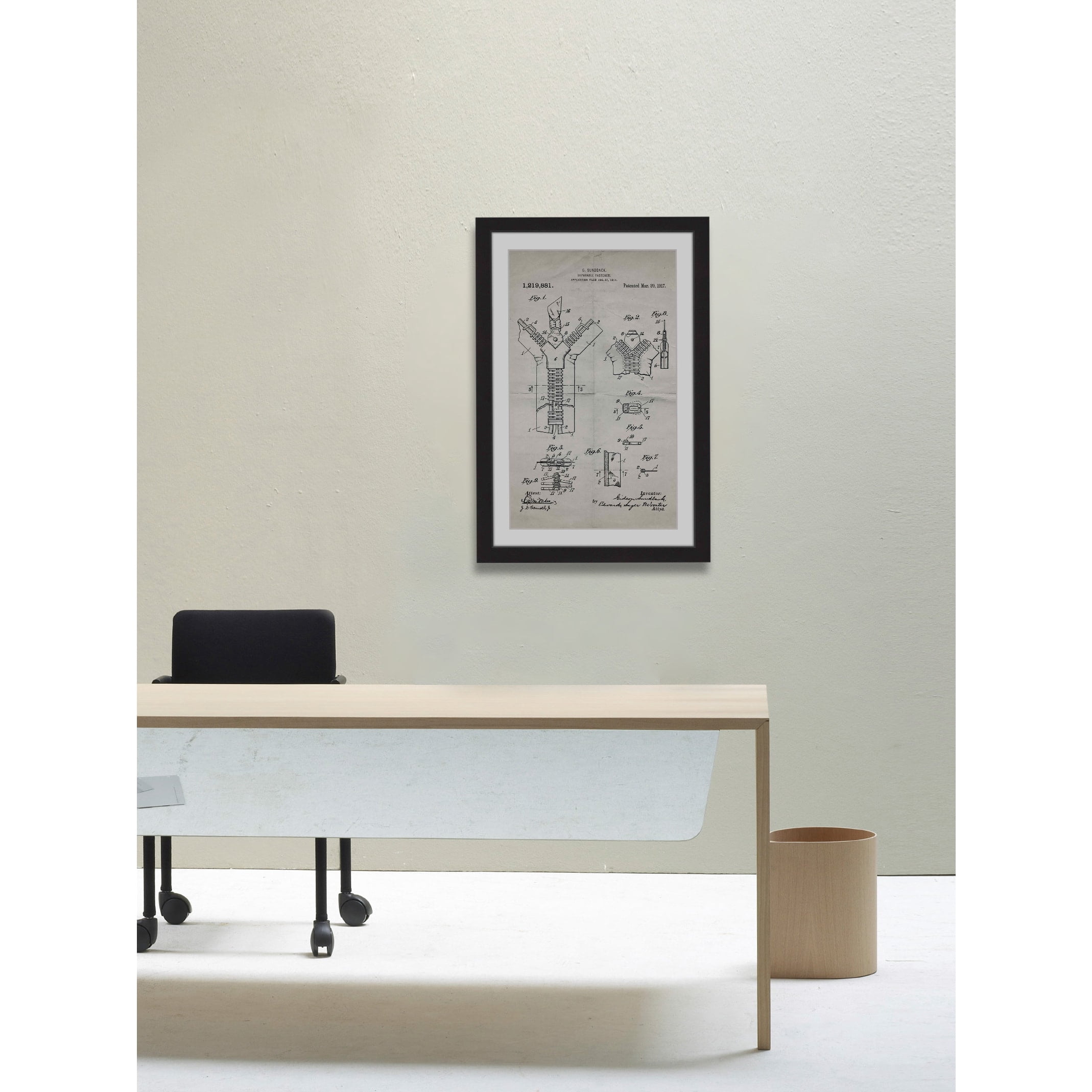 "Zipper 1917 Old Paper" Framed Painting Print
