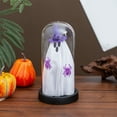 thumbnail image 4 of RBCKVXZ Halloween Decorations, Light Up Ghost in Glass Cloche, Cute Standing Ghost Statue with Light for Home, Kitchen, Mantel, Tabletop, Party and Holiday Decorations (Purple,8.5"), 4 of 6