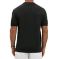 thumbnail image 3 of Men's Textured Knit Polo Shirt V Neck Short Sleeve Casual Golf Polo Shirt L Black, 3 of 6