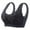 Black, variant on Women Molded Cup Bra Breathable Lace Leaf Pattern Backless Bra Comfortable Wire-Free Support French Fixed Underwear L Black