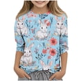 thumbnail image 1 of Tauxra Chandails de Pâques pour Hommes à Manches 3/4 et Col Rond, Chandails Décontractés à Imprimé pour Hommes avec Graphique de Lapin de Pâques, T-Shirt Doux à Manches Longues pour Usage Quotidien pour Hommes, 1 of 7