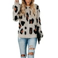 thumbnail image 5 of AOOCHASLIY 2023 Womens Sweater Ladies Casual Long-Sleeved Leopard Print Round Neck Pullover Sweater, 5 of 5