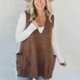 thumbnail image 4 of iHPH7 Sweater Vest Women Sleeveless Vest for Women Oversized Vests for Women Fall Vest for Women Womens Fall Tops Fall Fashion Sleeveless Sweater Tops for Women Coffee XL, 4 of 7