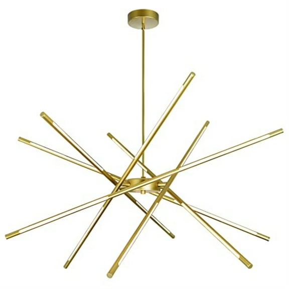 CWI Lighting Oskil LED Integrated Metal Chandelier in Satin Gold