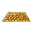 thumbnail image 2 of Ahgly Company Machine Washable Indoor Round Abstract Yellow Modern Area Rugs, 3' Round, 2 of 4
