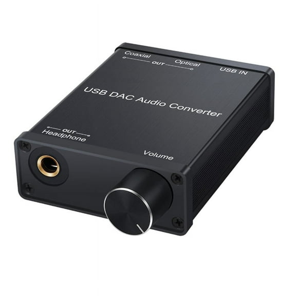 USB Audio Converter Adapter with Headphone Amplifier USB to Coaxial S/PDIF Digital to Analog 6.35mm Audio Sound Card