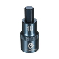 Uxcell 1/2" Drive Impact Hex Bit Socket 10mm Metric 2.2" Length S2 Steel, Blue