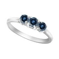 thumbnail image 2 of Aonejewelry 0.50 Ct. Ttw Blue Diamond Three Stone Ring In 10K White Gold, 2 of 4