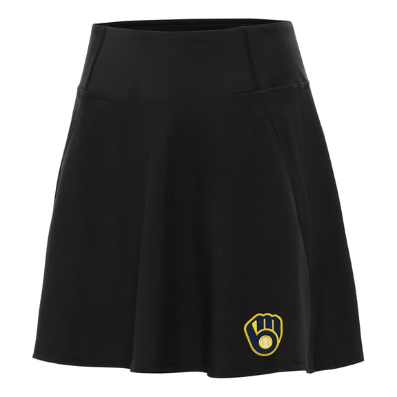 Women's Antigua Black Milwaukee Brewers Chip Skort