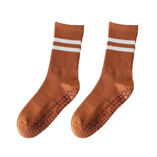 Ruifaya Calcetines deportivos de algodón con parte inferior de tubo medio, profesionales, antideslizantes de silicona para interiores, lote F6