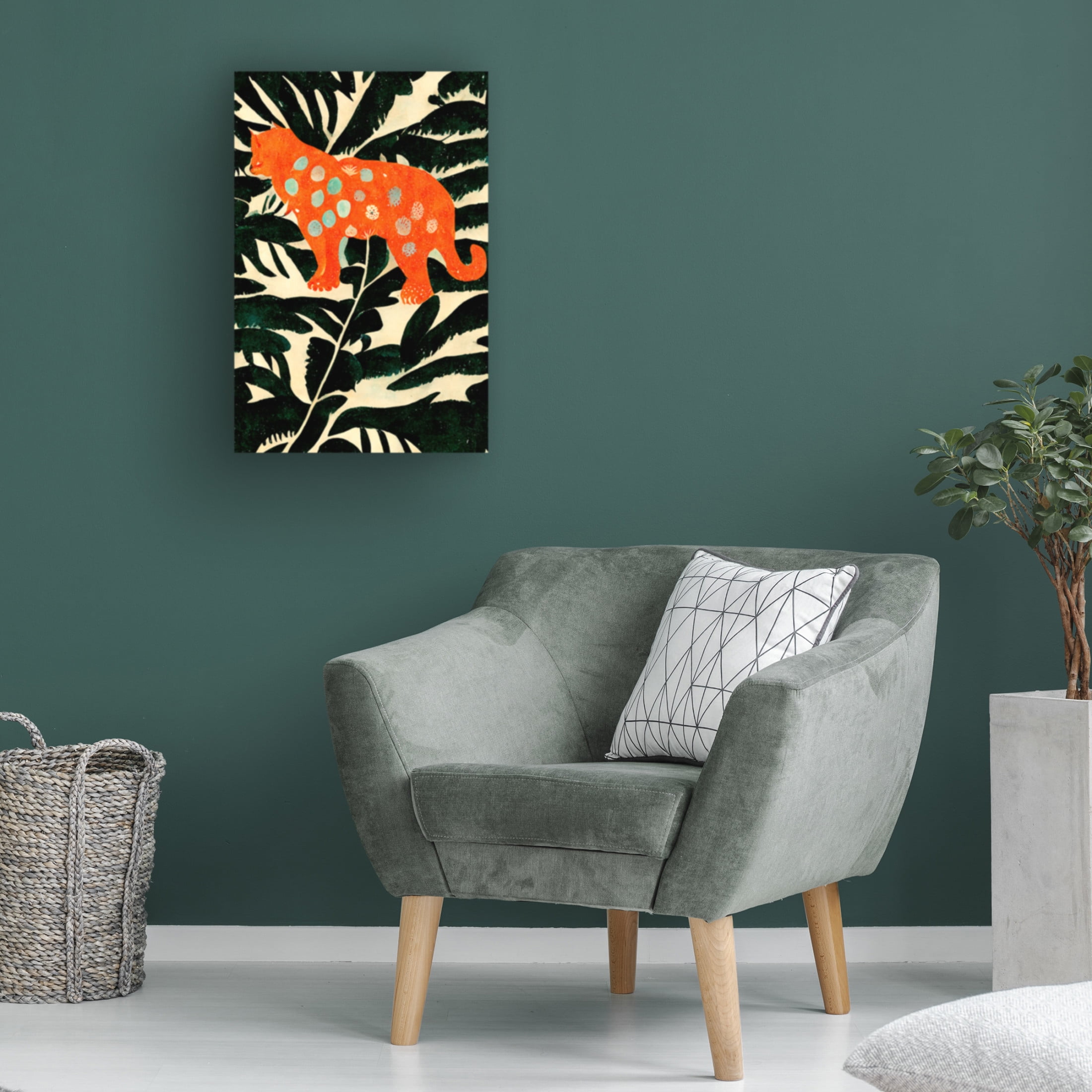 Canvas Wall Art - Treechild 'Tiger In The Jungle' Wall Art for Living Room, Bedroom, or Office D?cor by Trademark Fine Art - 16 x 24 Inches