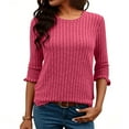 thumbnail image 2 of BLVB 3/4 Sleeve Tops for Women Lightweight Sweaters Fall Outfits Dressy Casual Soft Pullover Crewneck Shirts Blouses, 2 of 6