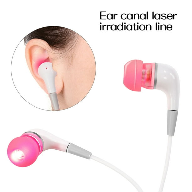 Xihbxyly Tapón Auditivo Infrarrojo, Auriculares con Luz Roja, Alivio de Puntos de Acupuntura, Bloqueo de Ruido, Ajuste Cómodo, Alivio Del Estrés, Carga Usb, Ayuda para La Relajación.