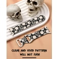 thumbnail image 6 of Wearlizer Halloween Skull Engraved Band Compatible with Apple Watch Band 40mm 38mm 41mm 49mm 45mm 44mm 42mm Women, Two-Tone Skull Cute Soft Silicone Sport Strap for iWatch Series 9 8/7/6/5/4/3/2/1/SE, 6 of 6