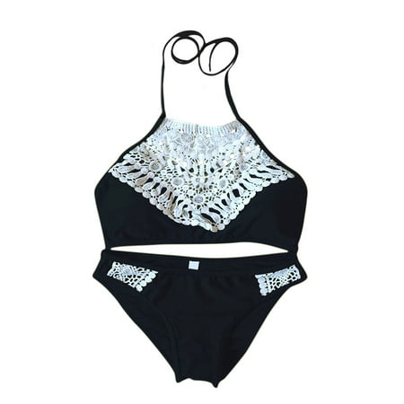 Noroomaknet Sexy Two Pieces Swimsuits Bikini Set for Women High Elasticity Lace Swimwear Beachwear (Best Swimsuit For Fat Stomach)
