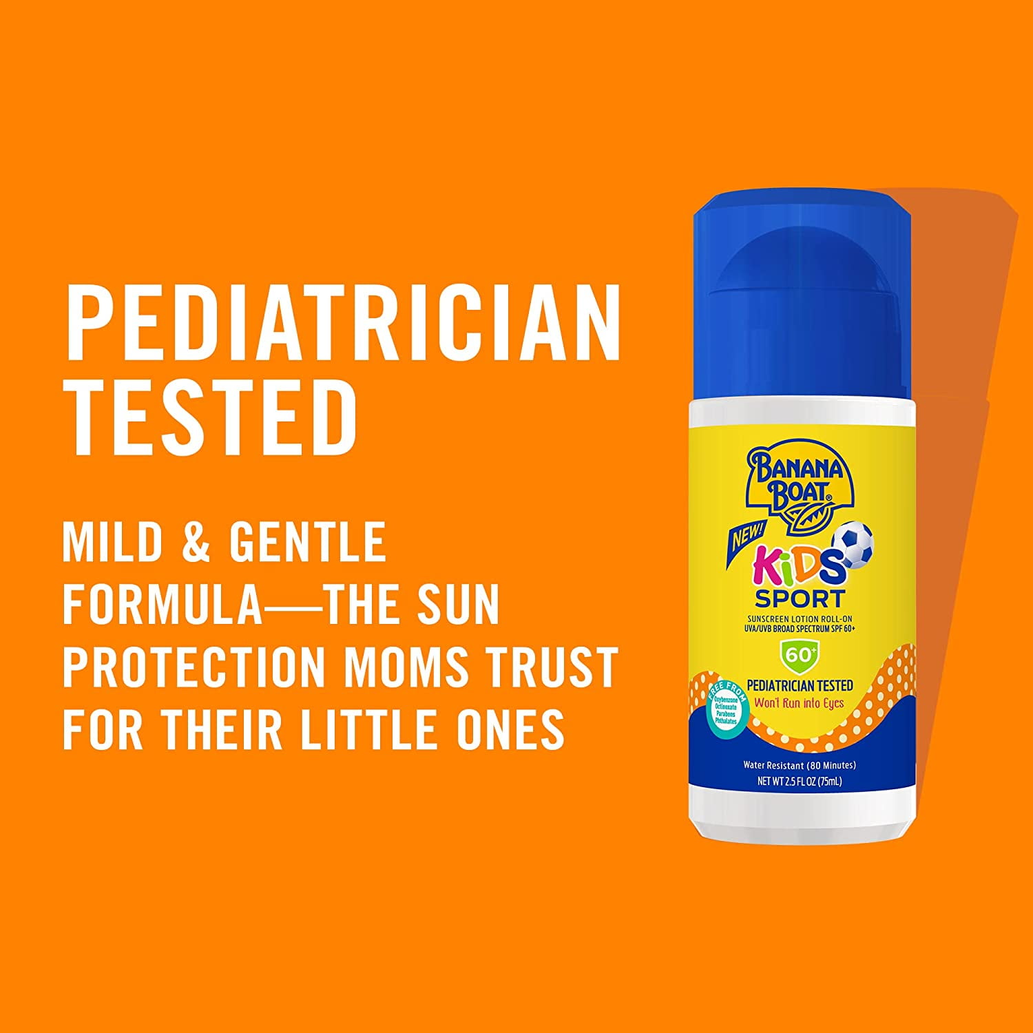 Banana Boat Sport Kids Sunscreen Roll On Lotion SPF 60 2.5 fl oz (2 Pack)