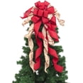 thumbnail image 2 of Decoración de árbol de Navidad de arpillera a cuadros rojos Decoración de árbol de Navidad de arco grande para interior o exterior Fokelyi ZYY-2663, 2 of 5