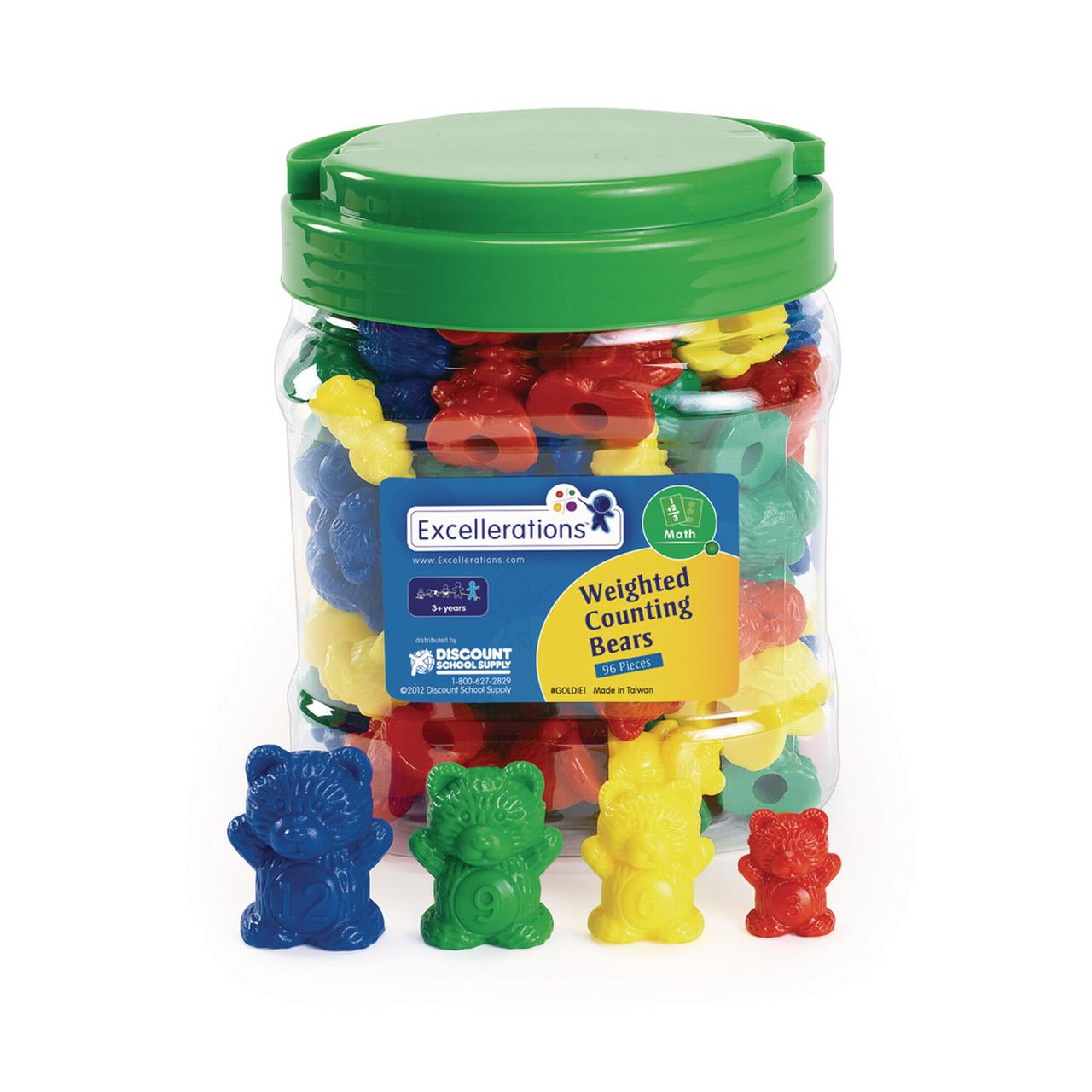 Excellerations Math Manipulatives Set of 96 Bear Counters 1.5" 2