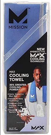 11" x 33" Mission HydroActive Max Large Cooling Towel Charcoal/High Vis Coral 