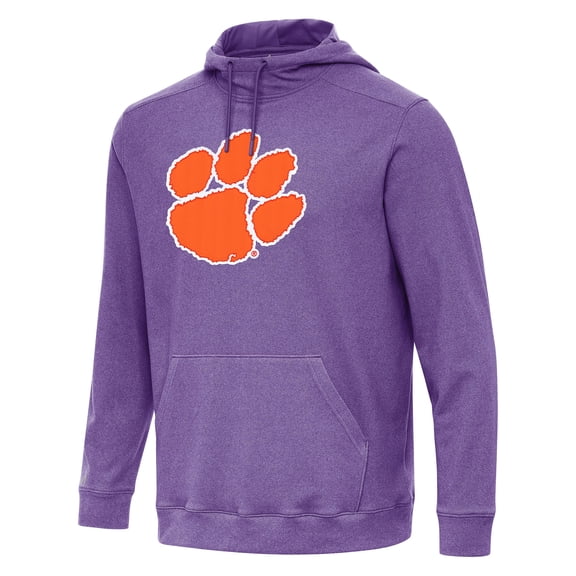 Men's Antigua Heather Purple Clemson Tigers Cloud Pullover Hoodie