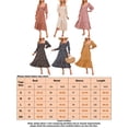 thumbnail image 3 of Innerwin Manches Longues Dames Maxi Robes Partie Cou Carré Abricot Sexy 2XL, 3 of 3