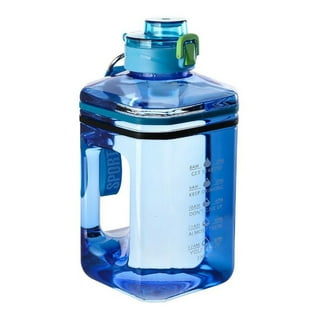 Lingouzi 2.2L Half Gallon Water Bottle with Handle & Covered Straw Lid,  Leakproof Reusable Large Capacity Sport Water Jug with Time Marker for  Outdoor Sports, Gym Workout, Camping, BPA Free 
