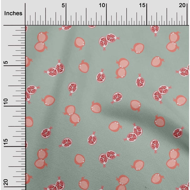 oneOone Polyester Lycra Fabric Pomegranate Fruit Print Fabric BTY 56 Inch Wide