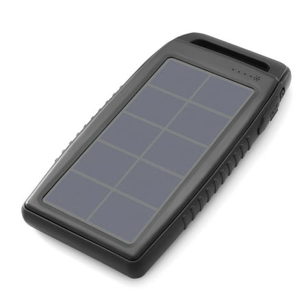 Nekteck Solar Charger 10000mAh Rain-resistant Dirt/Shockproof Dual USB Port Portable Charger Battery with High-Efficiency SunPower Solar Panel Backup Power Pack for All USB Supported Devices, (Best Portable Device Charger)