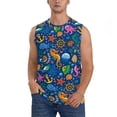 thumbnail image 2 of Lsque Sea Fish Print Men's Cotton Blend Sleeveless Muscle Shirts (S-3XL)- Moisture Wicking, Odor Protection, UPF 30+,X-Large, 2 of 8